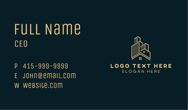 Real Estate Building Contractor Business Card Design Image Preview