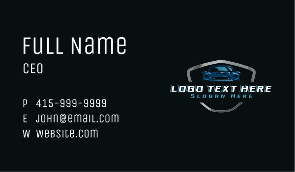 Sports Car Shield Business Card Design Image Preview