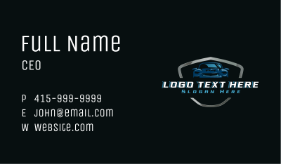 Sports Car Shield Business Card Image Preview