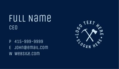 Blue Hipster Axe Business Card Image Preview