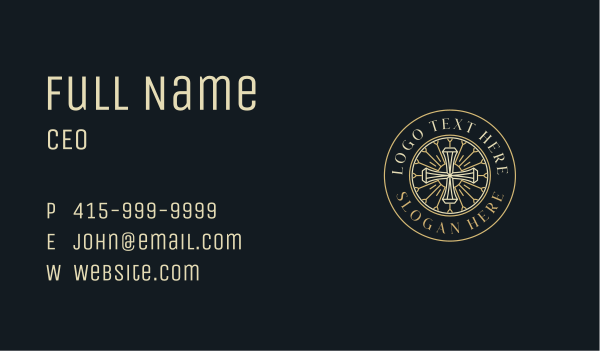 Holy Catholic Cross Business Card Design Image Preview