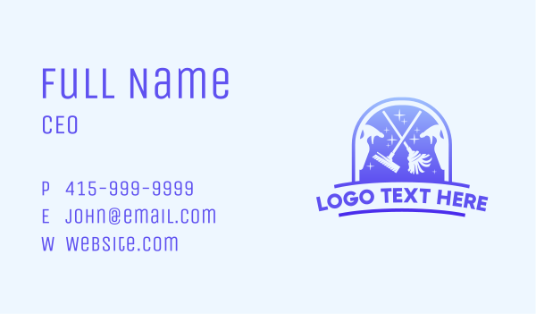 Cleaning Mop Sparkle Business Card Design Image Preview