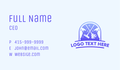 Cleaning Mop Sparkle Business Card Image Preview