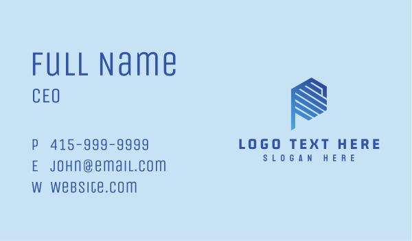 Hexagon Tech Letter P  Business Card Design Image Preview