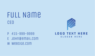 Hexagon Tech Letter P  Business Card Image Preview