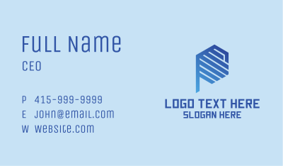 Hexagon Tech Letter P  Business Card