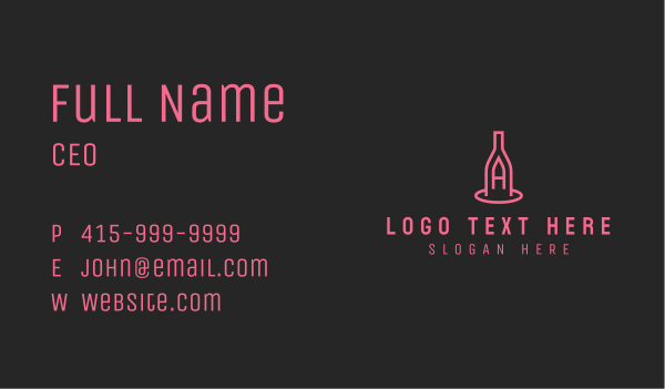Winery Bottle Letter A Business Card Design Image Preview