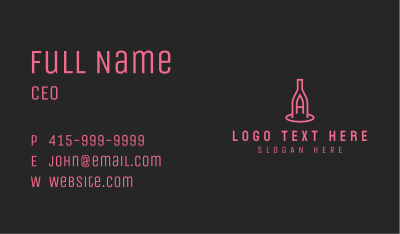 Winery Bottle Letter A Business Card Image Preview