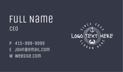 Nautical Anchor Crab  Business Card Image Preview