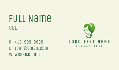 Leaf Hair Person Mascot Business Card Image Preview