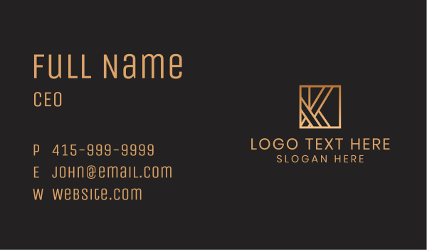 Luxury Gradient Letter K Business Card Design Image Preview