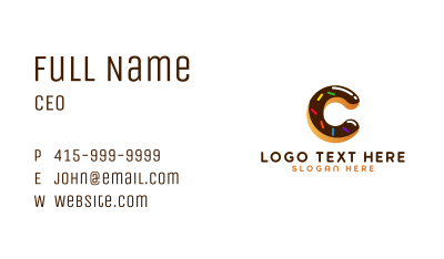 Donut Bakeshop Letter C Business Card Image Preview