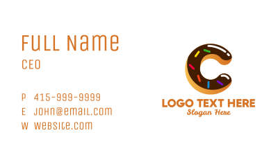 Donut Bakeshop Letter C Business Card