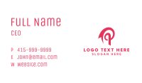 Pink Ribbon Letter P  Business Card Image Preview