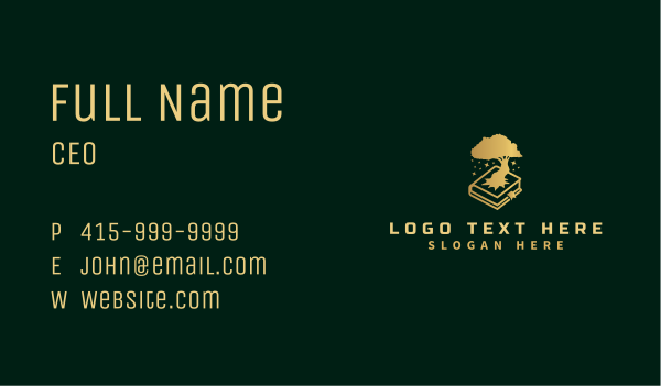 Bookmark Book Tree Business Card Design Image Preview