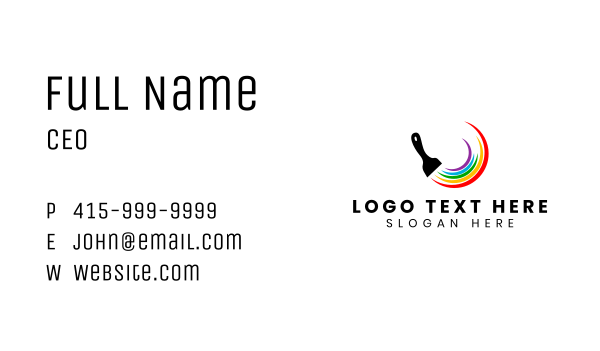 Painting Brush Rainbow Business Card Design Image Preview