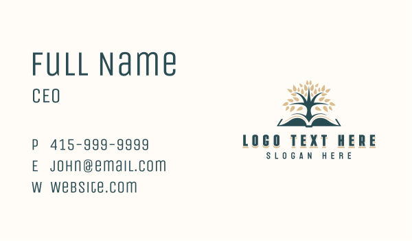 Literature Learning Tree Business Card Design Image Preview