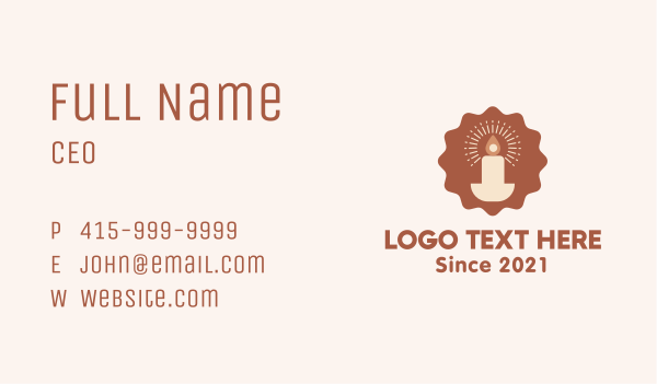 Boho Candle Stamp Business Card Design Image Preview