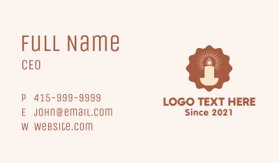 Boho Candle Stamp Business Card Image Preview
