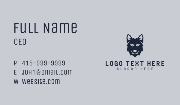 Wild Wolf Dog Business Card Design Image Preview