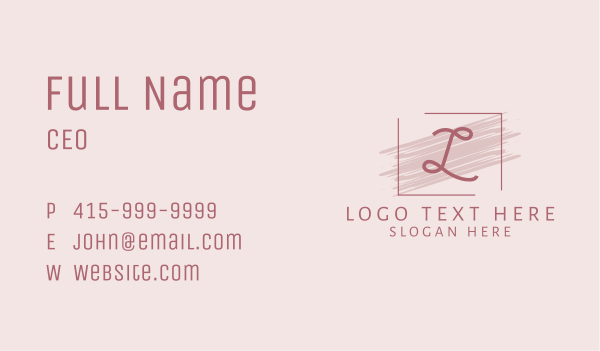 Feminine Fashion Letter  Business Card Design Image Preview