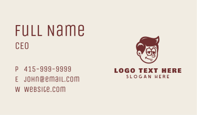 Retro Boy Character Business Card Image Preview