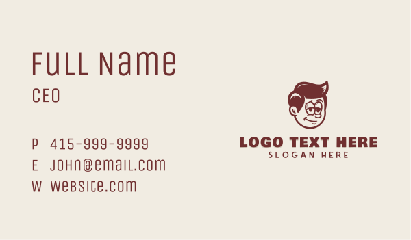 Retro Boy Character Business Card Design Image Preview