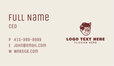 Retro Boy Character Business Card Image Preview