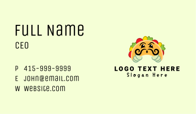 Mexican Taco Moustache Business Card Image Preview