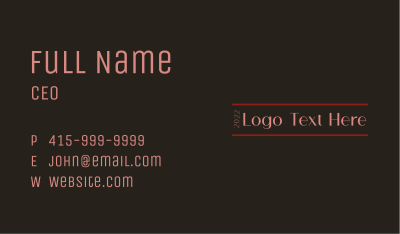 Minimalist Luxury Wordmark Business Card Image Preview