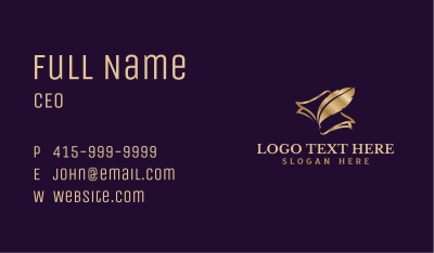 Paper Feather Quill Business Card Image Preview