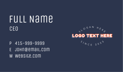 Retro Apparel Wordmark Business Card Image Preview