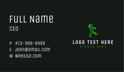 Gaming Pixelated Zombie Business Card Image Preview
