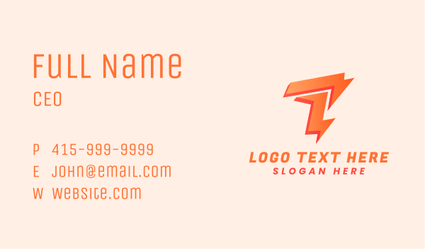 Express Delivery Bolt Letter T Business Card Design Image Preview