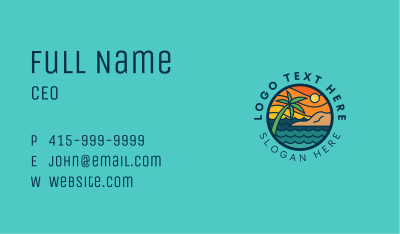 Tropical Island Beach  Business Card Image Preview