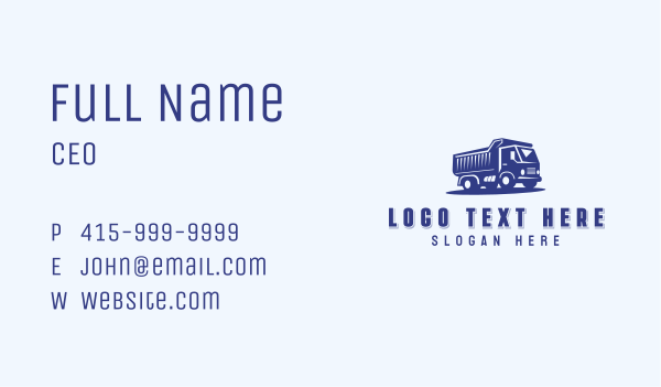 Dump Truck Contractor Business Card Design Image Preview