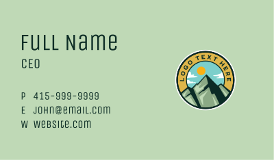 Mountain Peak Hiking Business Card Image Preview