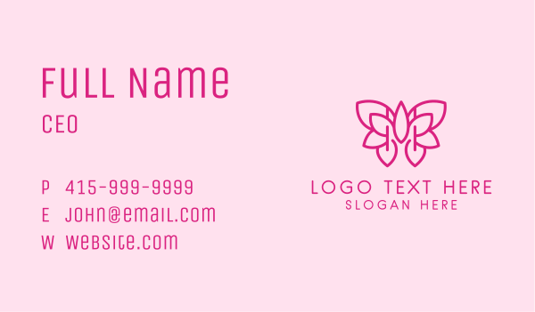 Abstract Butterfly Outline Business Card Design Image Preview