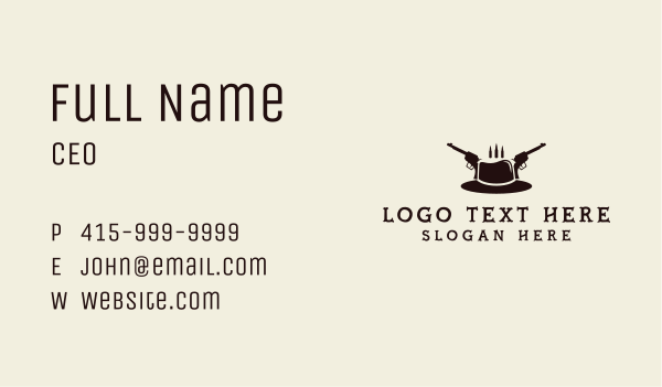 Western Fedora Hat Business Card Design Image Preview