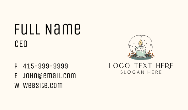 Ornamental Candle Light Business Card Design Image Preview