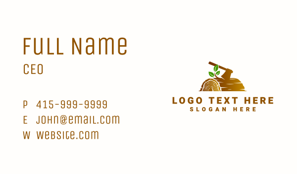 Wood Lumber Axe Business Card Design Image Preview