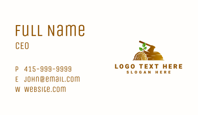 Wood Lumber Axe Business Card Image Preview