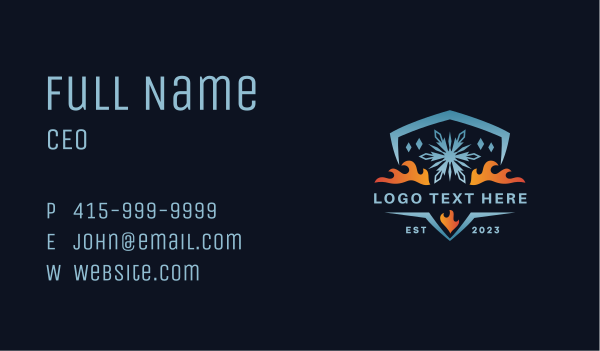 Fire Ice Shield Business Card Design Image Preview