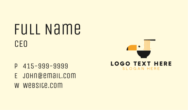 Toucan Noodle Bowl Business Card Design Image Preview