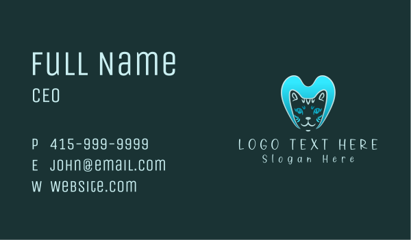Blue Cat Letter M Business Card Design Image Preview