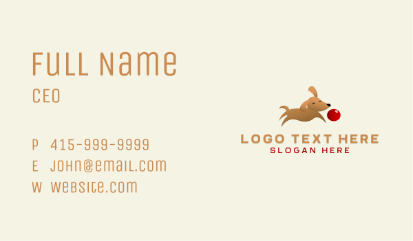 Cute Dog Ball Business Card Design Image Preview