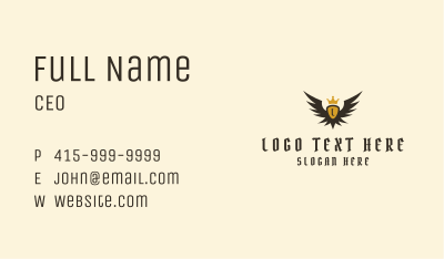 Winged Medieval Crest Letter Business Card Image Preview