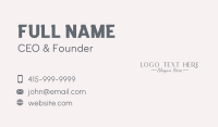 Minimalist Beauty Wordmark Business Card Design