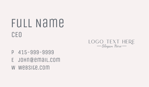 Minimalist Beauty Wordmark Business Card Design Image Preview