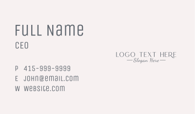 Minimalist Beauty Wordmark Business Card Image Preview
